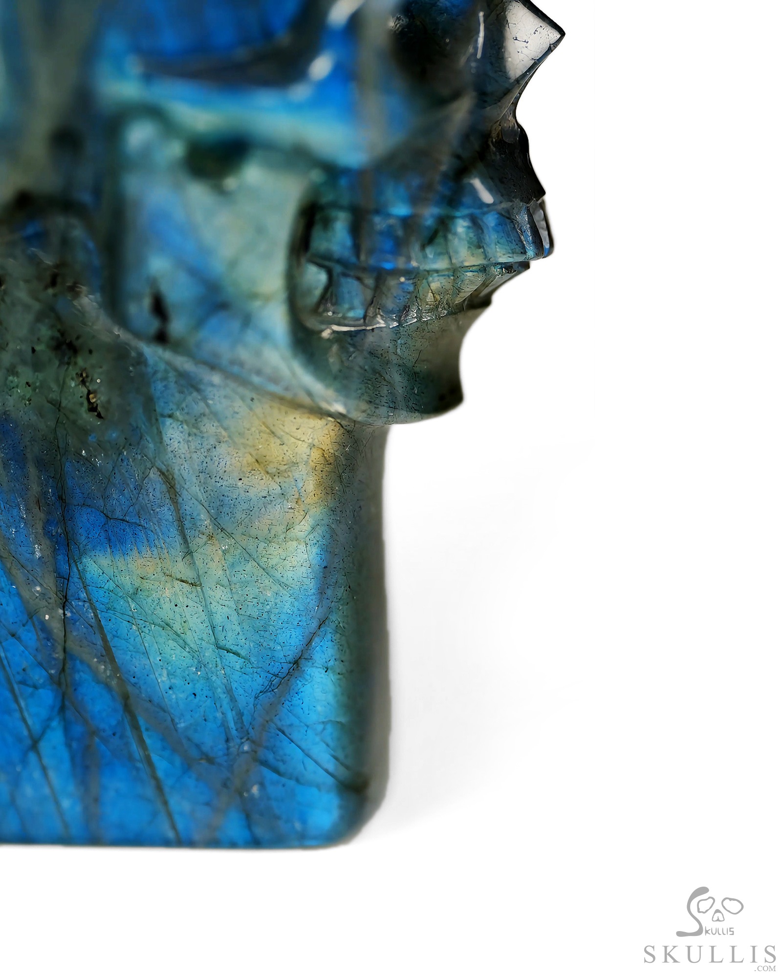 The One Within - 2.6" Labradorite Hand Carved Crystal Skull Pocket Stone, Crystal Healing The One Within - 2.6" Labradorite Hand Carved Crystal Skull Pocket Stone, Crystal Healing