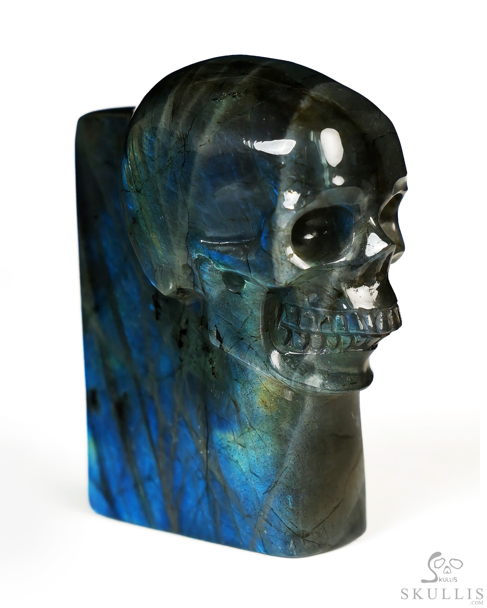 The One Within - 2.6" Labradorite Hand Carved Crystal Skull Pocket Stone, Crystal Healing The One Within - 2.6" Labradorite Hand Carved Crystal Skull Pocket Stone, Crystal Healing