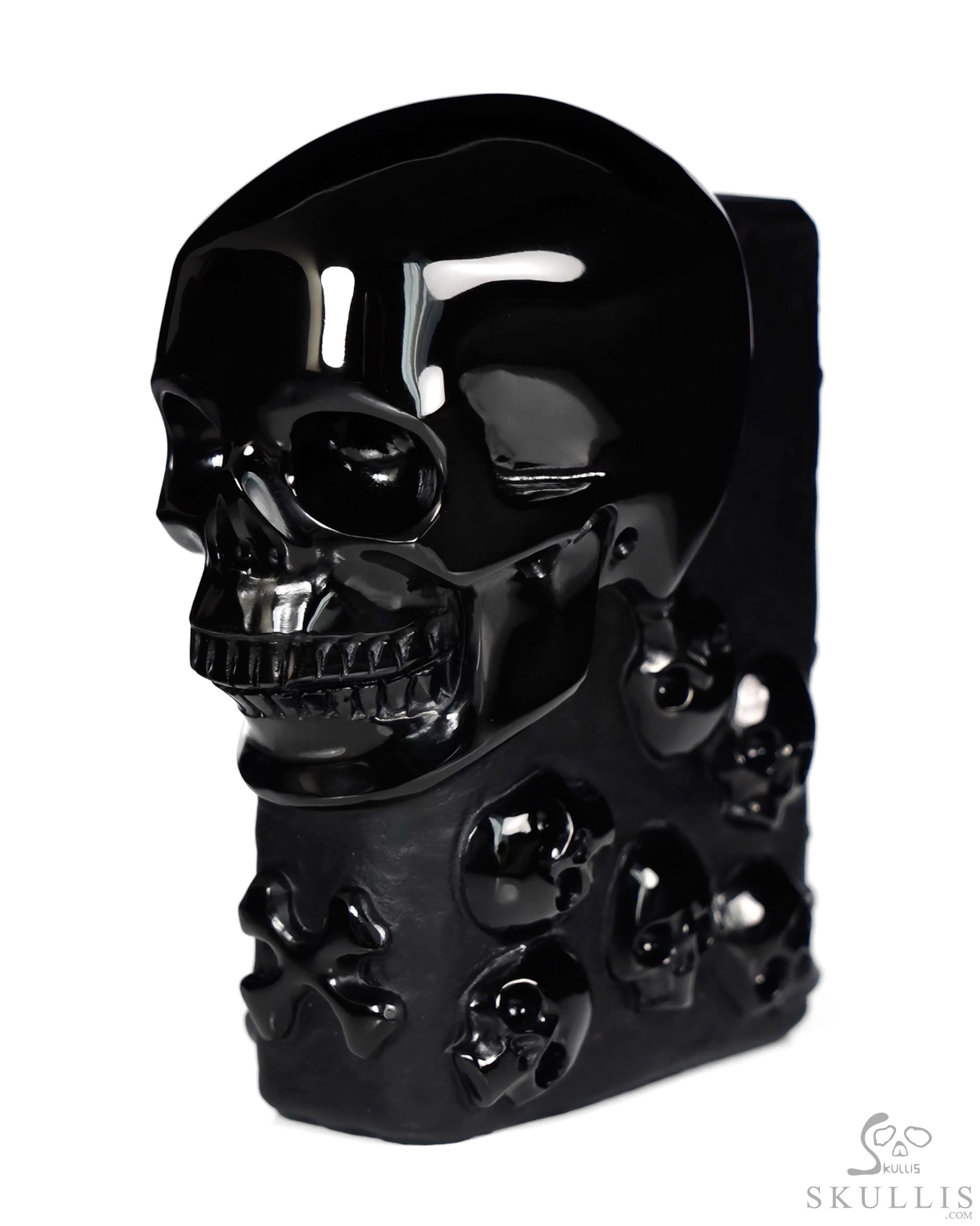 The Many Within - 2.6" Black Obsidian Hand Carved Crystal Skull Pocket Stone, Crystal Healing The Many Within - 2.6" Black Obsidian Hand Carved Crystal Skull Pocket Stone, Crystal Healing