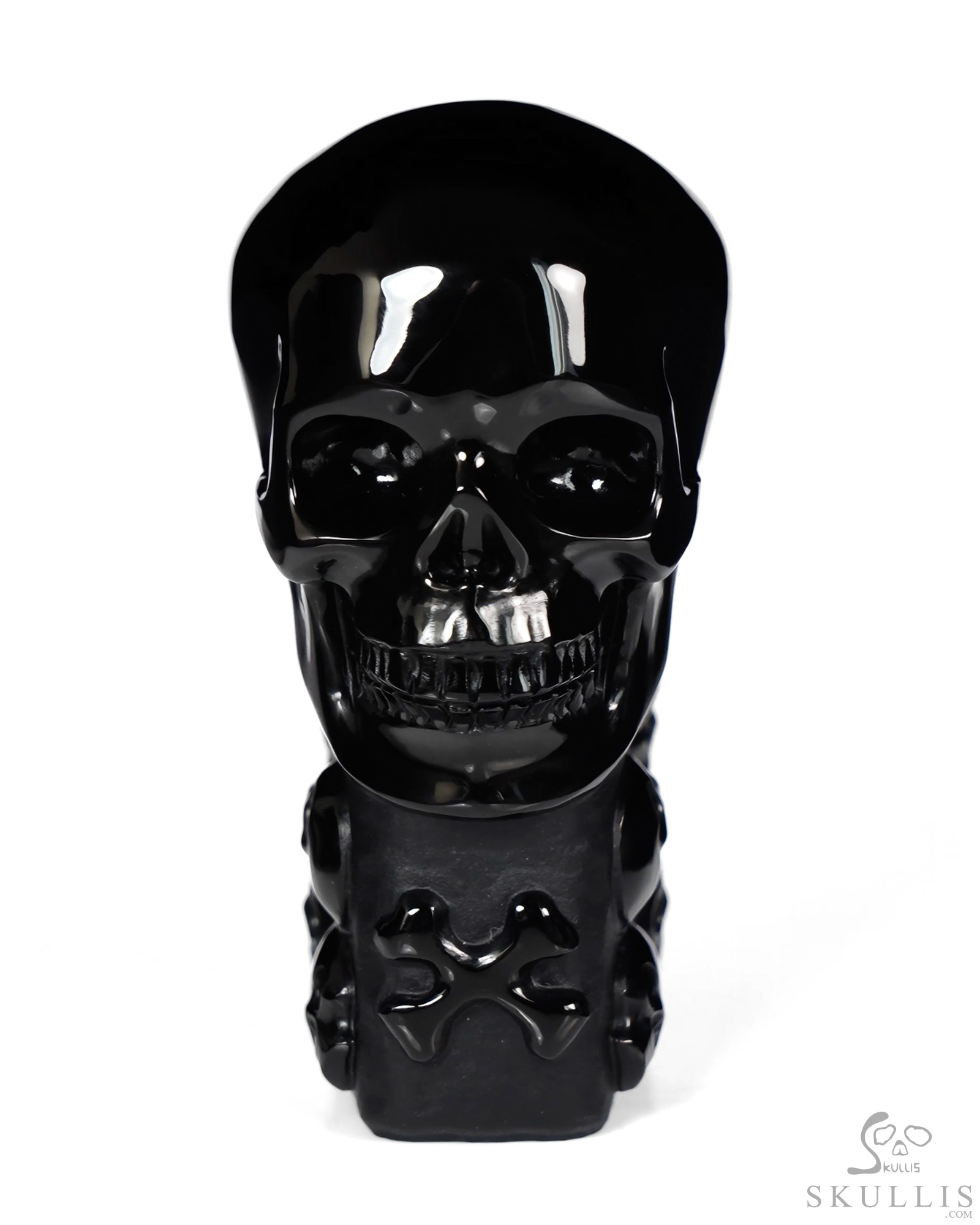 The Many Within - 2.6" Black Obsidian Hand Carved Crystal Skull Pocket Stone, Crystal Healing The Many Within - 2.6" Black Obsidian Hand Carved Crystal Skull Pocket Stone, Crystal Healing