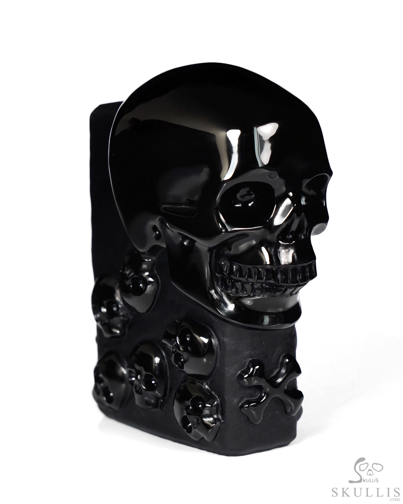 The Many Within - 2.6" Black Obsidian Hand Carved Crystal Skull Pocket Stone, Crystal Healing The Many Within - 2.6" Black Obsidian Hand Carved Crystal Skull Pocket Stone, Crystal Healing