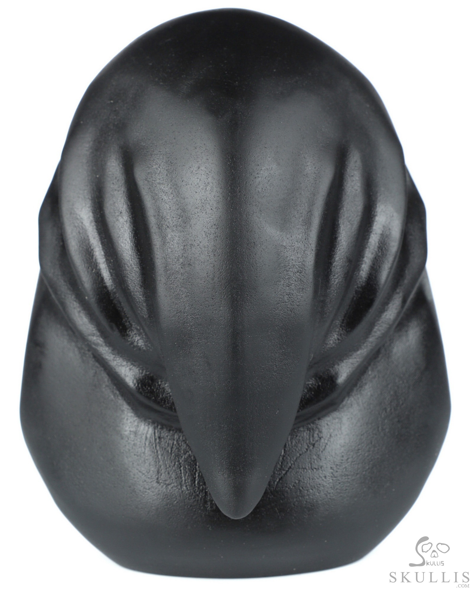 5.5" Black Obsidian Carved Crystal Death Skull Sculpture, Realistic 5.5" Black Obsidian Carved Crystal Death Skull Sculpture, Realistic