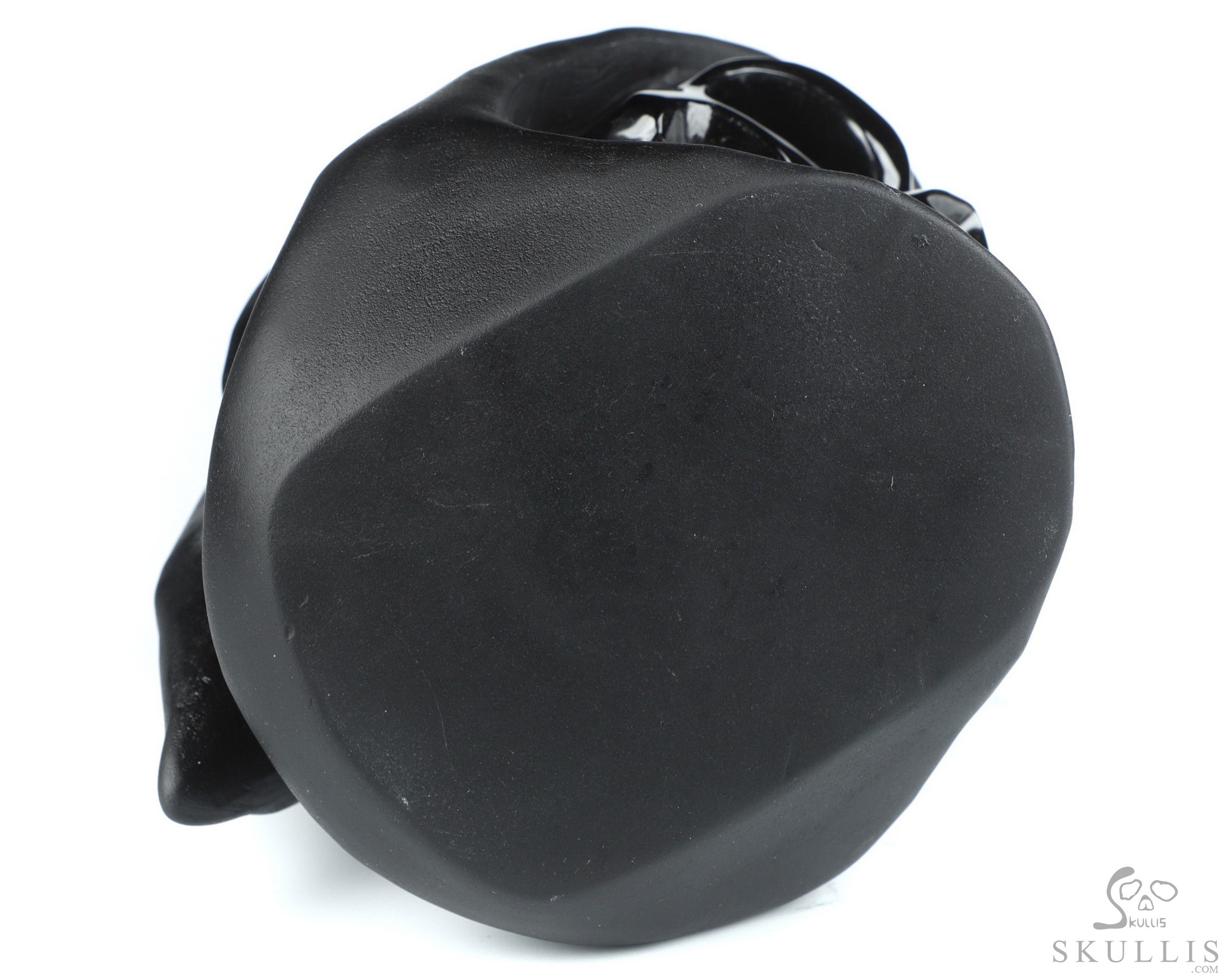 5.5" Black Obsidian Carved Crystal Death Skull Sculpture, Realistic 5.5" Black Obsidian Carved Crystal Death Skull Sculpture, Realistic
