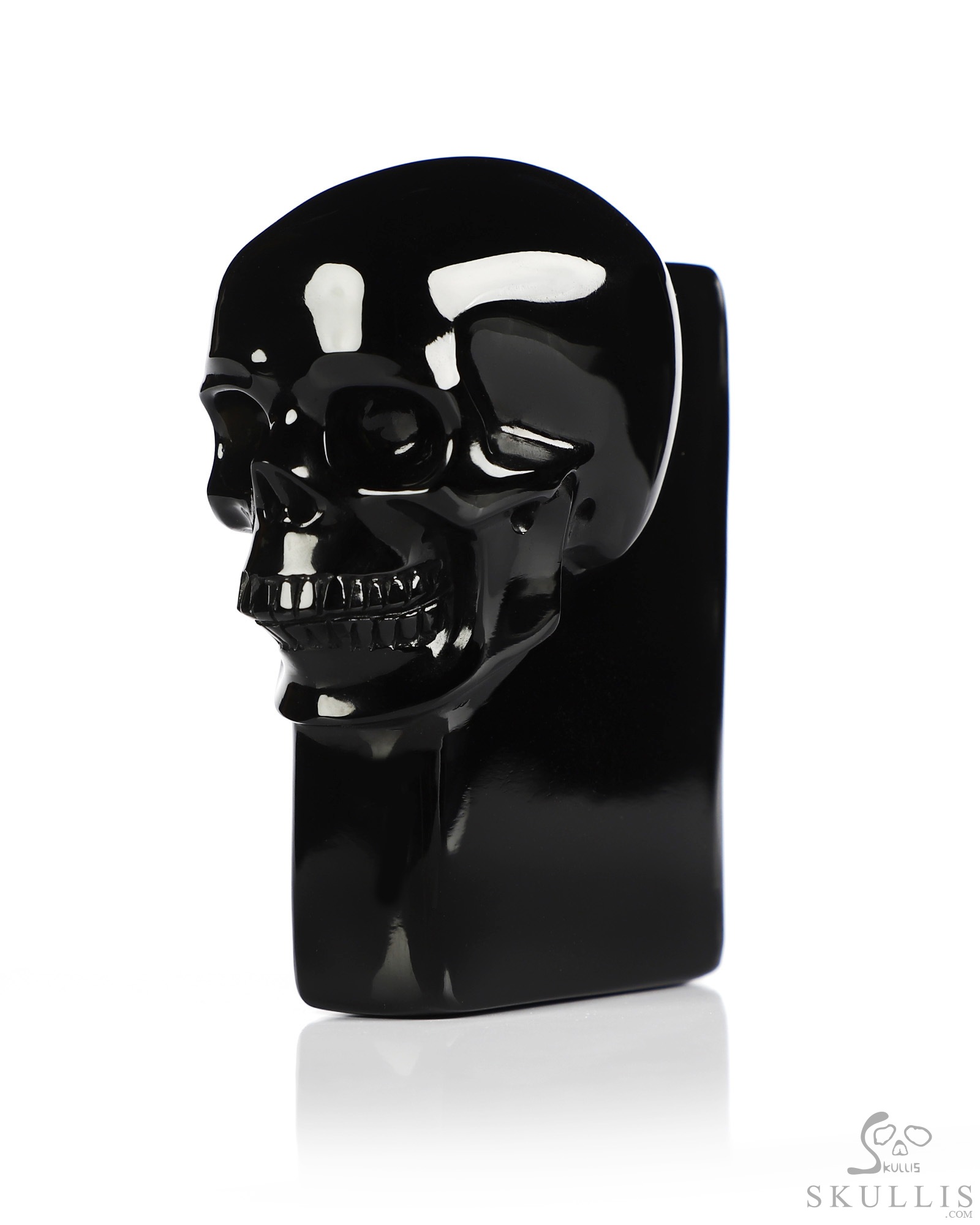 The One Within - 2.6" Black Obsidian Hand Carved Crystal Skull Pocket / Palm Stone, Portable Gemstone Sculpture, Crystal Healing The One Within - 2.6" Black Obsidian Hand Carved Crystal Skull Pocket / Palm Stone, Portable Gemstone Sculpture, Crystal Healing