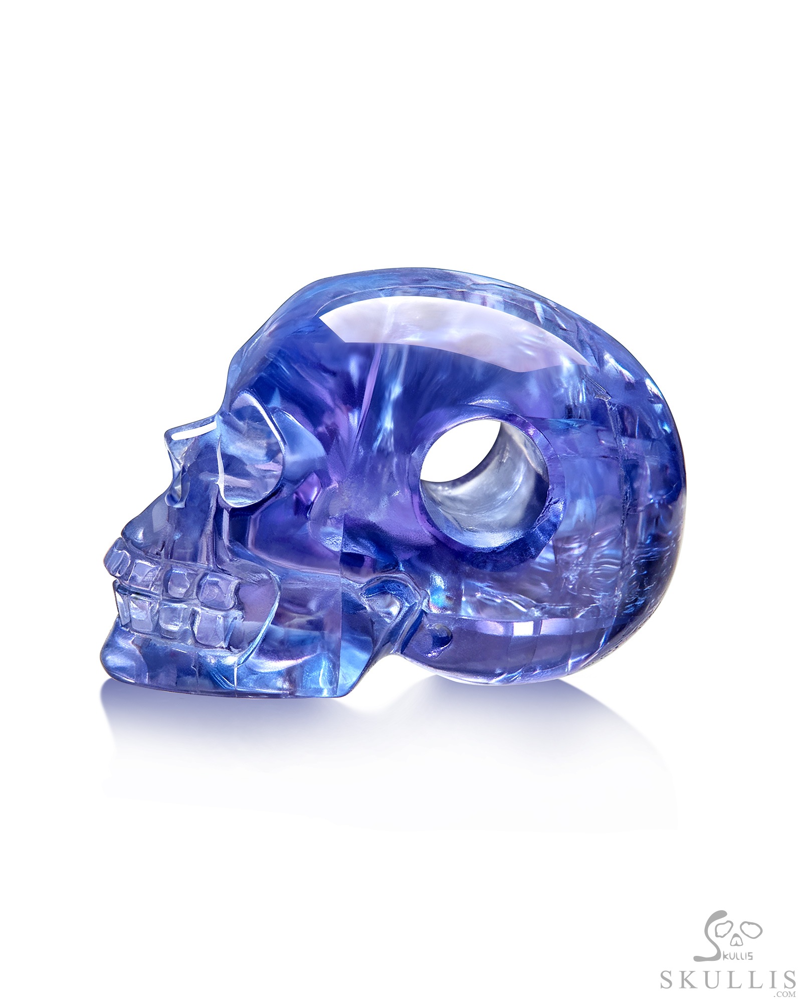 Minimalist Skull Pendant 0.6" Tanzanite Hand Carved Crystal Skull Pendant, Crystal Healing Skull Jewelry, for Women & Men Minimalist Skull Pendant 0.6" Tanzanite Hand Carved Crystal Skull Pendant, Crystal Healing Skull Jewelry, for Women & Men