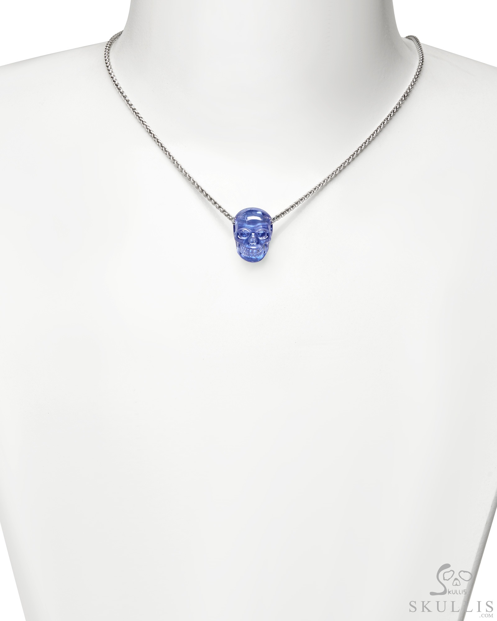 Minimalist Skull Pendant 0.6" Tanzanite Hand Carved Crystal Skull Pendant, Crystal Healing Skull Jewelry, for Women & Men Minimalist Skull Pendant 0.6" Tanzanite Hand Carved Crystal Skull Pendant, Crystal Healing Skull Jewelry, for Women & Men