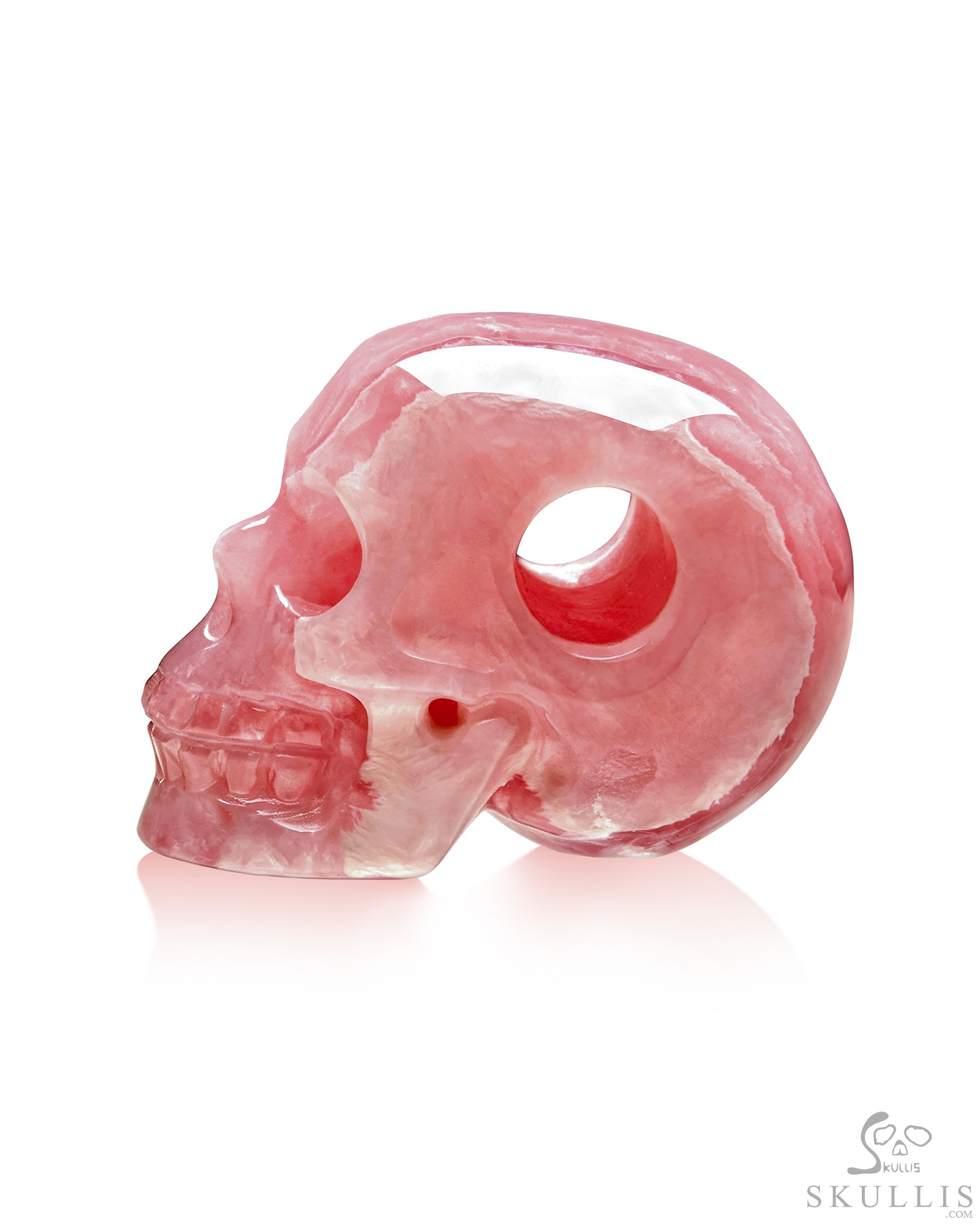 Minimalist Skull Pendant 0.6" Rhodochrosite Hand Carved Crystal Skull Pendant, Crystal Healing Skull Jewelry, for Women & Men Minimalist Skull Pendant 0.6" Rhodochrosite Hand Carved Crystal Skull Pendant, Crystal Healing Skull Jewelry, for Women & Men