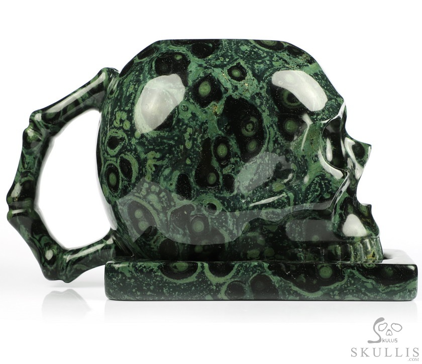 Skullis Sculptura - 10.5 OZ Coffee Mug, Hand-Carved Crystal Skull Cup, Gemstone Crystal Healing Skullis Sculptura - 10.5 OZ Coffee Mug, Hand-Carved Crystal Skull Cup, Gemstone Crystal Healing