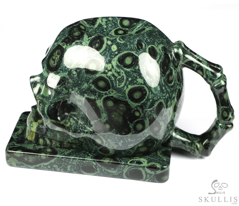 Skullis Sculptura - 10.5 OZ Coffee Mug, Hand-Carved Crystal Skull Cup, Gemstone Crystal Healing Skullis Sculptura - 10.5 OZ Coffee Mug, Hand-Carved Crystal Skull Cup, Gemstone Crystal Healing