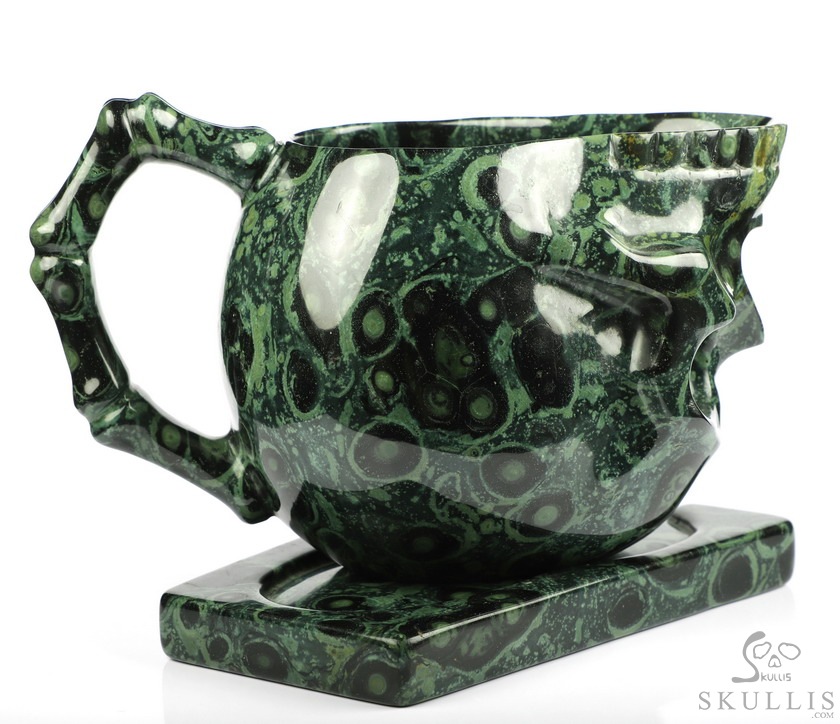 Skullis Sculptura - 10.5 OZ Coffee Mug, Hand-Carved Crystal Skull Cup, Gemstone Crystal Healing Skullis Sculptura - 10.5 OZ Coffee Mug, Hand-Carved Crystal Skull Cup, Gemstone Crystal Healing