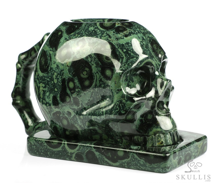 Skullis Sculptura - 10.5 OZ Coffee Mug, Hand-Carved Crystal Skull Cup, Gemstone Crystal Healing Skullis Sculptura - 10.5 OZ Coffee Mug, Hand-Carved Crystal Skull Cup, Gemstone Crystal Healing