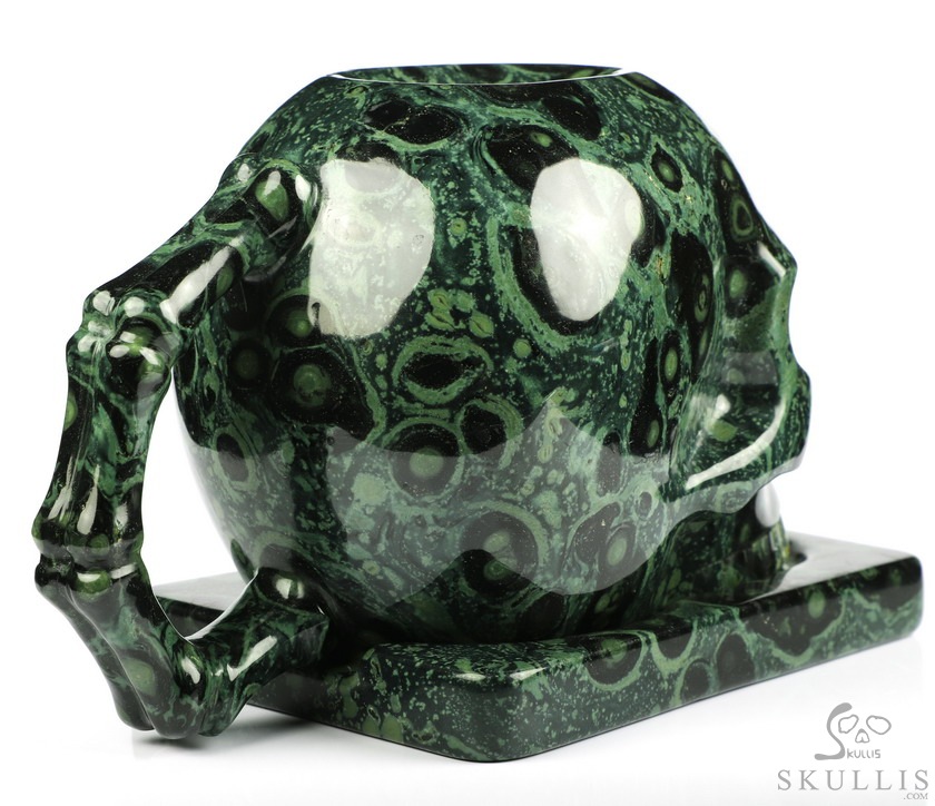 Skullis Sculptura - 10.5 OZ Coffee Mug, Hand-Carved Crystal Skull Cup, Gemstone Crystal Healing Skullis Sculptura - 10.5 OZ Coffee Mug, Hand-Carved Crystal Skull Cup, Gemstone Crystal Healing