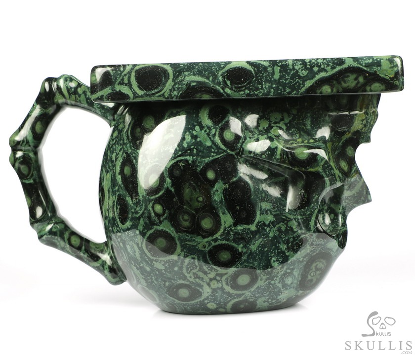 Skullis Sculptura - 10.5 OZ Coffee Mug, Hand-Carved Crystal Skull Cup, Gemstone Crystal Healing Skullis Sculptura - 10.5 OZ Coffee Mug, Hand-Carved Crystal Skull Cup, Gemstone Crystal Healing