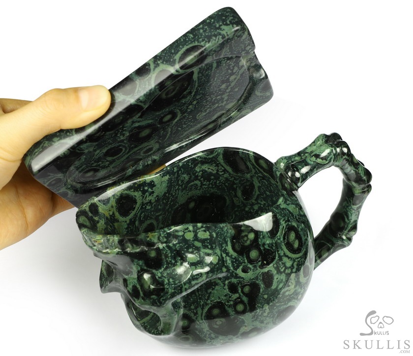 Skullis Sculptura - 10.5 OZ Coffee Mug, Hand-Carved Crystal Skull Cup, Gemstone Crystal Healing Skullis Sculptura - 10.5 OZ Coffee Mug, Hand-Carved Crystal Skull Cup, Gemstone Crystal Healing