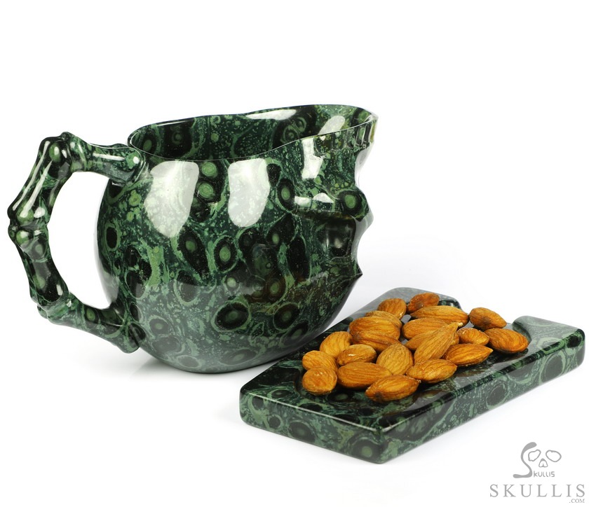 Skullis Sculptura - 10.5 OZ Coffee Mug, Hand-Carved Crystal Skull Cup, Gemstone Crystal Healing Skullis Sculptura - 10.5 OZ Coffee Mug, Hand-Carved Crystal Skull Cup, Gemstone Crystal Healing