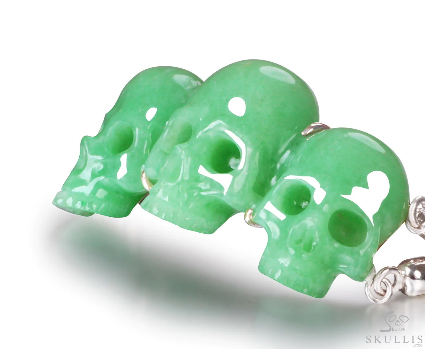 The Weaver of Three - Green Aventurine Hand Carved Adjustable Crystal Skull Bracelet, Crystal Healing Skull Jewelry, for Women & Men The Weaver of Three - Green Aventurine Hand Carved Adjustable Crystal Skull Bracelet, Crystal Healing Skull Jewelry, for Women & Men