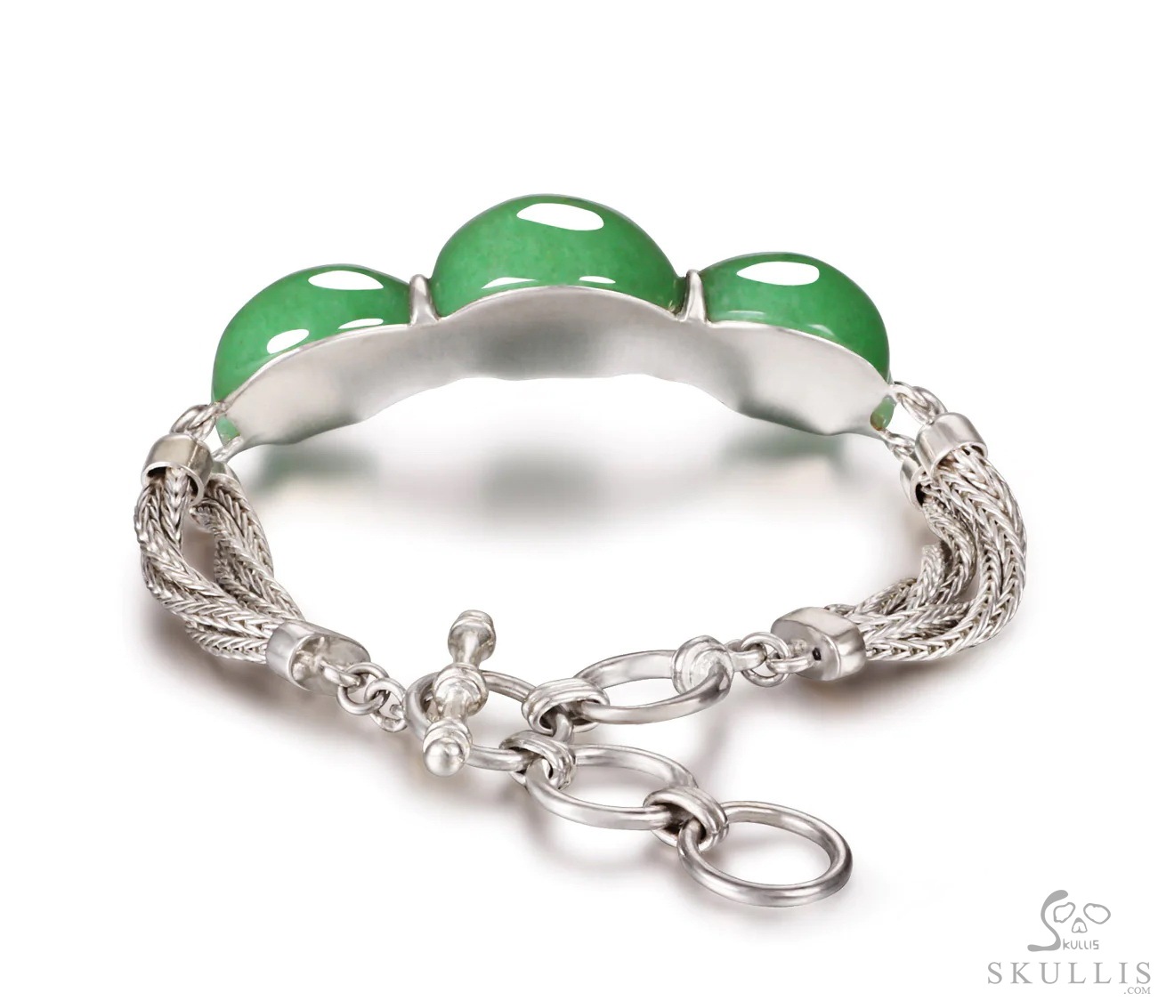 The Weaver of Three - Green Aventurine Hand Carved Adjustable Crystal Skull Bracelet, Crystal Healing Skull Jewelry, for Women & Men The Weaver of Three - Green Aventurine Hand Carved Adjustable Crystal Skull Bracelet, Crystal Healing Skull Jewelry, for Women & Men