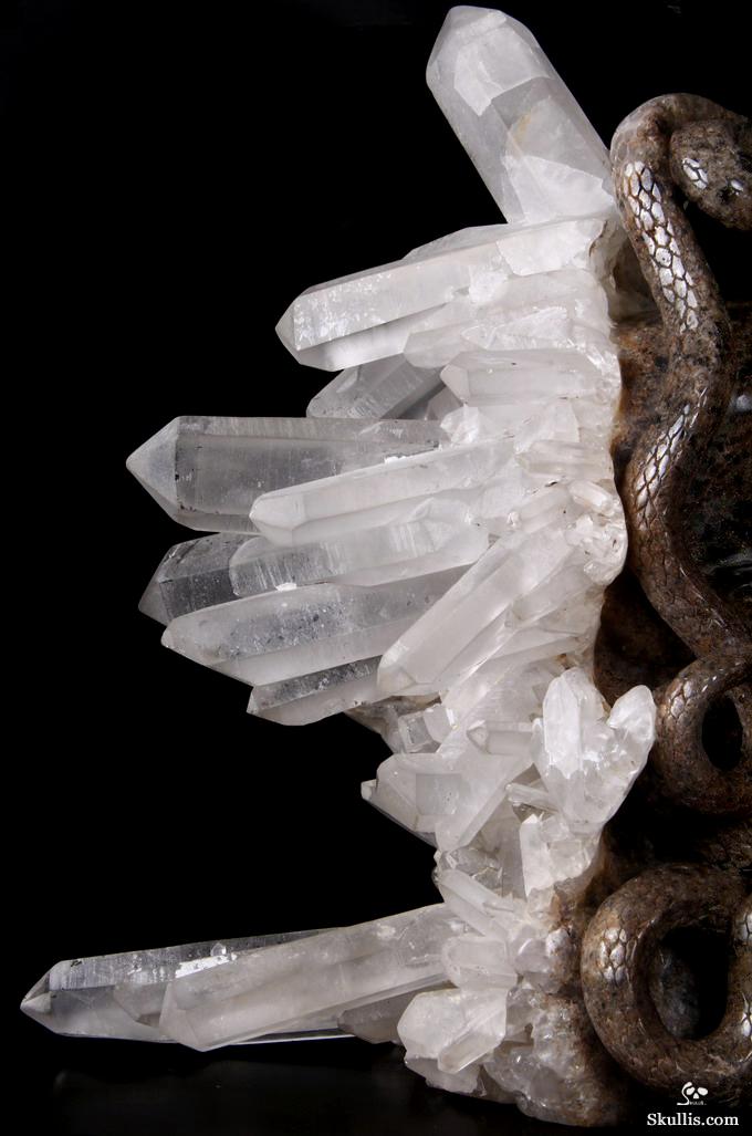 Dec 23, 2014 ACSAD (A Crystal Skull a Day) - Knowledge, Wisdom, and Enlightenment - Quartz Rock Crystal Druse Carved Crystal Skull with Snakes with Green Garnet Eyes and 92.5 Silver Tongues Sculpture Dec 23, 2014 ACSAD (A Crystal Skull a Day) - Knowledge, Wisdom, and Enlightenment - Quartz Rock Crystal Druse Carved Crystal Skull with Snakes with Green Garnet Eyes and 92.5 Silver Tongues Sculpture