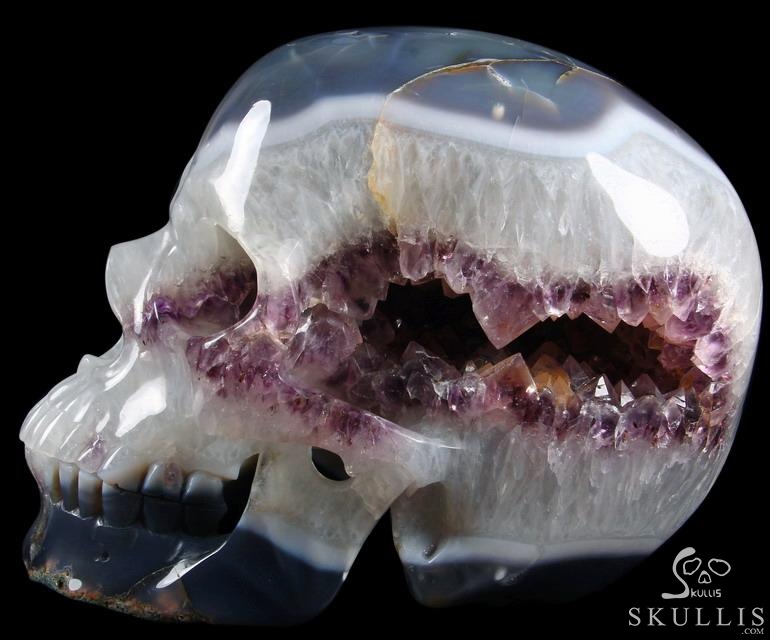(32.3LB) Sept 15, 2014 ACSAD (A Crystal Skull a Day) - Truth in Shadows - 32.3LB Titan Agate Amethyst Geode Carved Crystal Skull Sculpture (32.3LB) Sept 15, 2014 ACSAD (A Crystal Skull a Day) - Truth in Shadows - 32.3LB Titan Agate Amethyst Geode Carved Crystal Skull Sculpture