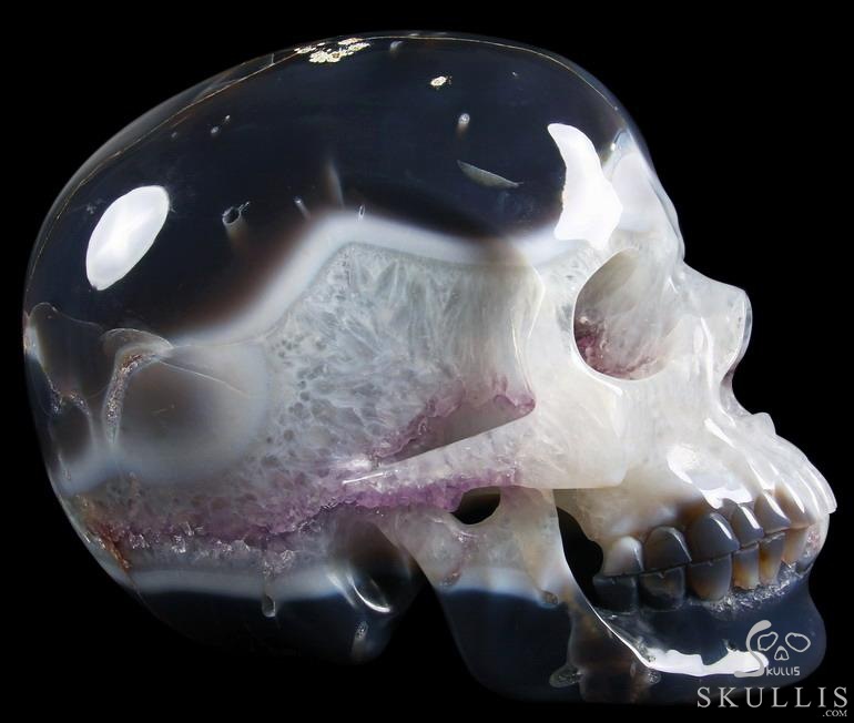 (32.3LB) Sept 15, 2014 ACSAD (A Crystal Skull a Day) - Truth in Shadows - 32.3LB Titan Agate Amethyst Geode Carved Crystal Skull Sculpture (32.3LB) Sept 15, 2014 ACSAD (A Crystal Skull a Day) - Truth in Shadows - 32.3LB Titan Agate Amethyst Geode Carved Crystal Skull Sculpture