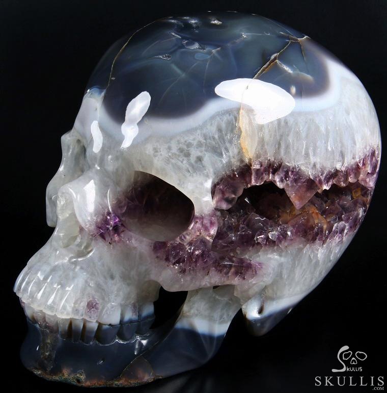 (32.3LB) Sept 15, 2014 ACSAD (A Crystal Skull a Day) - Truth in Shadows - 32.3LB Titan Agate Amethyst Geode Carved Crystal Skull Sculpture (32.3LB) Sept 15, 2014 ACSAD (A Crystal Skull a Day) - Truth in Shadows - 32.3LB Titan Agate Amethyst Geode Carved Crystal Skull Sculpture