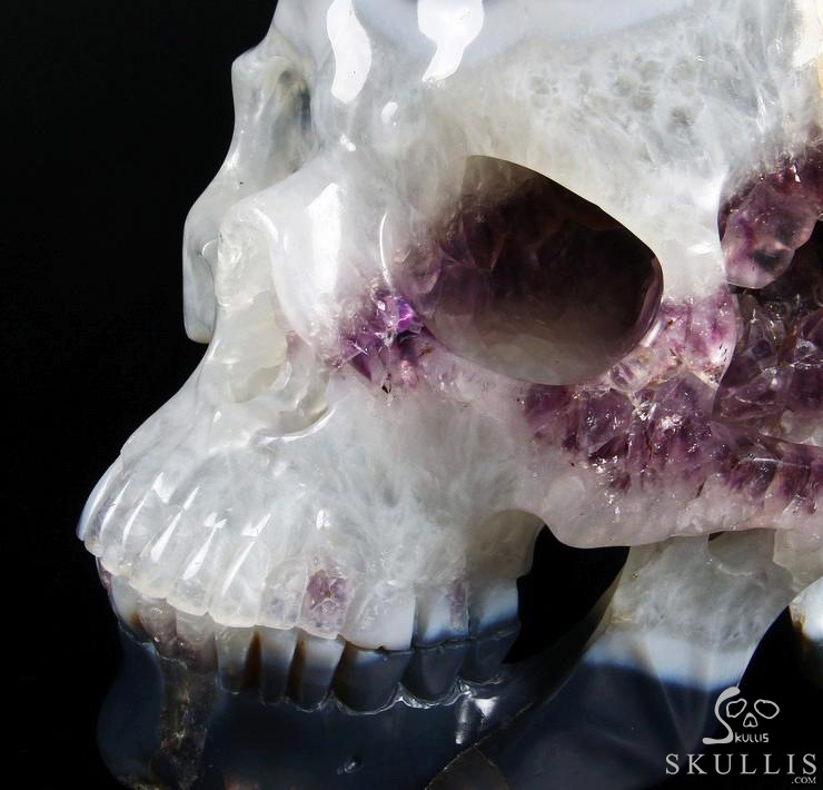 (32.3LB) Sept 15, 2014 ACSAD (A Crystal Skull a Day) - Truth in Shadows - 32.3LB Titan Agate Amethyst Geode Carved Crystal Skull Sculpture (32.3LB) Sept 15, 2014 ACSAD (A Crystal Skull a Day) - Truth in Shadows - 32.3LB Titan Agate Amethyst Geode Carved Crystal Skull Sculpture