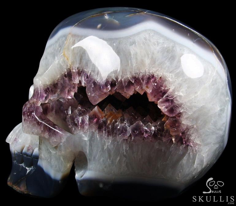 (32.3LB) Sept 15, 2014 ACSAD (A Crystal Skull a Day) - Truth in Shadows - 32.3LB Titan Agate Amethyst Geode Carved Crystal Skull Sculpture (32.3LB) Sept 15, 2014 ACSAD (A Crystal Skull a Day) - Truth in Shadows - 32.3LB Titan Agate Amethyst Geode Carved Crystal Skull Sculpture