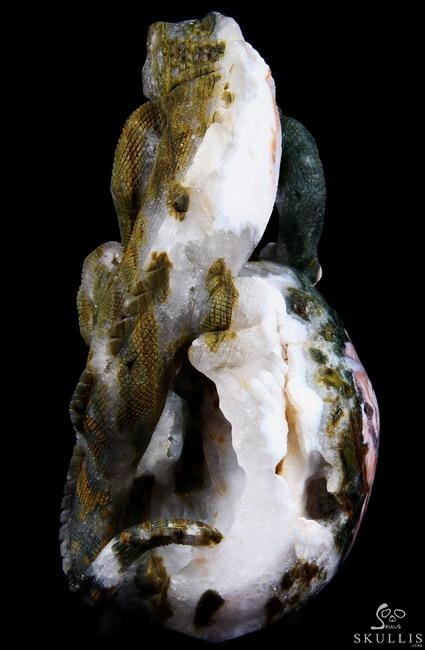RARE 6.2" Ocean Jasper Carved Crystal Skull Sculpture RARE 6.2" Ocean Jasper Carved Crystal Skull Sculpture