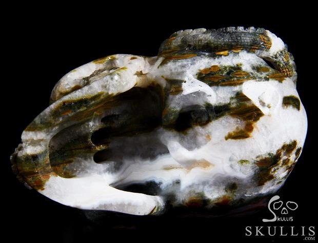 RARE 6.2" Ocean Jasper Carved Crystal Skull Sculpture RARE 6.2" Ocean Jasper Carved Crystal Skull Sculpture