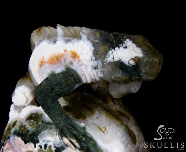 RARE 6.2" Ocean Jasper Carved Crystal Skull Sculpture RARE 6.2" Ocean Jasper Carved Crystal Skull Sculpture