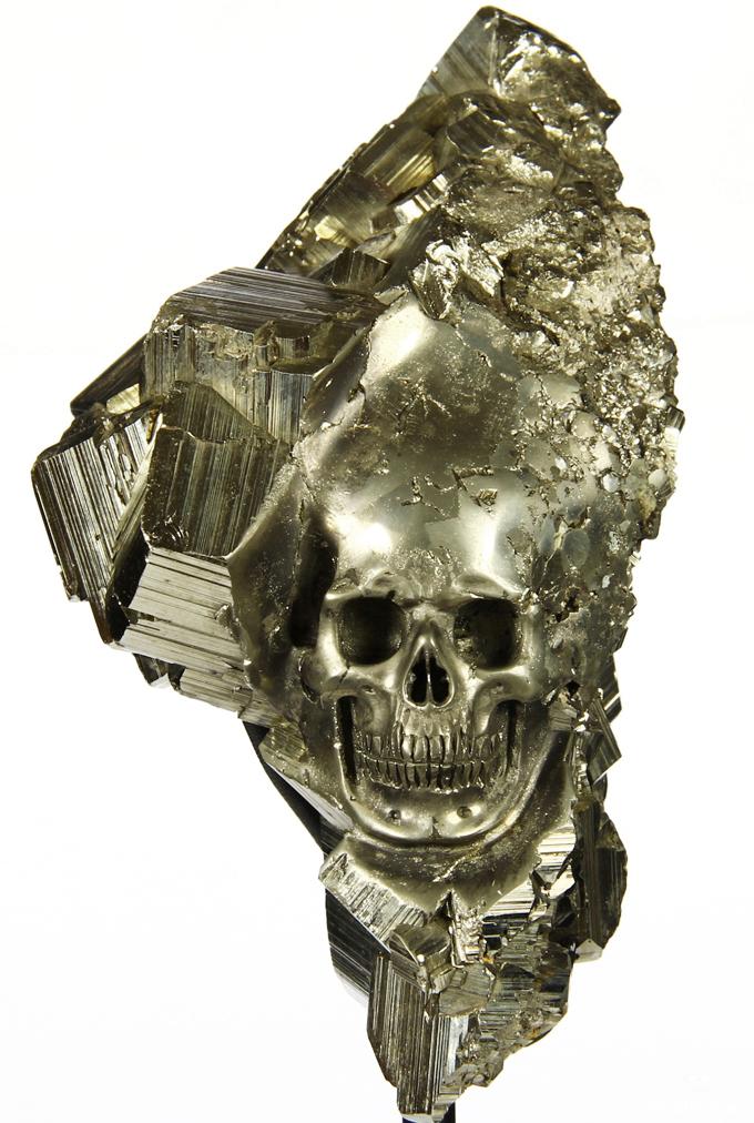 July 13, 2014 ACSAD (A Crystal Skull a Day) - Essence of Fire - Pyrite Crystal Cluster Carved Crystal Skull Sculpture with Stand July 13, 2014 ACSAD (A Crystal Skull a Day) - Essence of Fire - Pyrite Crystal Cluster Carved Crystal Skull Sculpture with Stand