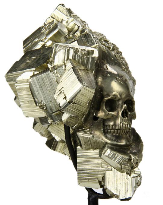 July 13, 2014 ACSAD (A Crystal Skull a Day) - Essence of Fire - Pyrite Crystal Cluster Carved Crystal Skull Sculpture with Stand July 13, 2014 ACSAD (A Crystal Skull a Day) - Essence of Fire - Pyrite Crystal Cluster Carved Crystal Skull Sculpture with Stand