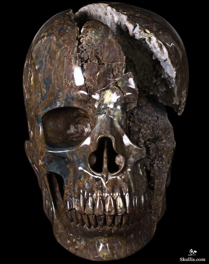 Stunning Unique Geode Giant 16.9" DINOSAUR EGG AGATE Carved Crystal Skull Stunning Unique Geode Giant 16.9" DINOSAUR EGG AGATE Carved Crystal Skull