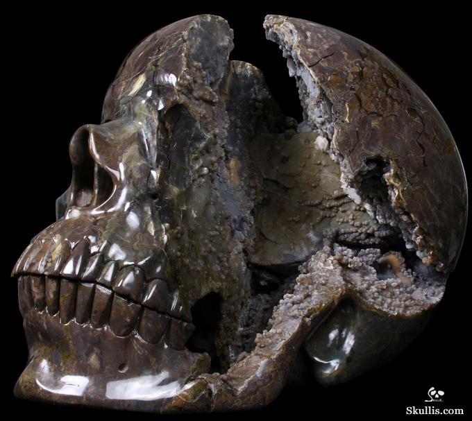Stunning Unique Geode Giant 16.9" DINOSAUR EGG AGATE Carved Crystal Skull Stunning Unique Geode Giant 16.9" DINOSAUR EGG AGATE Carved Crystal Skull