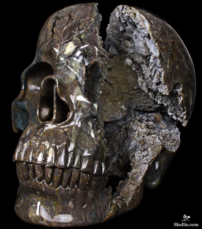 Stunning Unique Geode Giant 16.9" DINOSAUR EGG AGATE Carved Crystal Skull Stunning Unique Geode Giant 16.9" DINOSAUR EGG AGATE Carved Crystal Skull