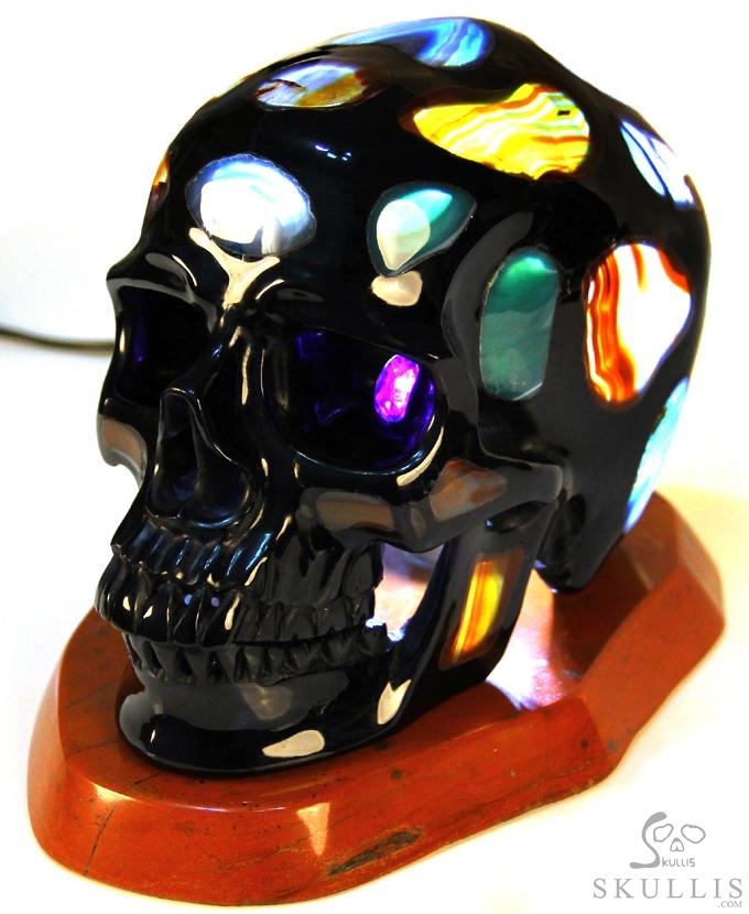Apr 26, 2015 ACSAD (A Crystal Skull a Day) - The Light Messenger - Black Obsidian with Agate and Fluorite Carved Crystal Skull Lamp Sculpture with Red Jasper Stand Apr 26, 2015 ACSAD (A Crystal Skull a Day) - The Light Messenger - Black Obsidian with Agate and Fluorite Carved Crystal Skull Lamp Sculpture with Red Jasper Stand