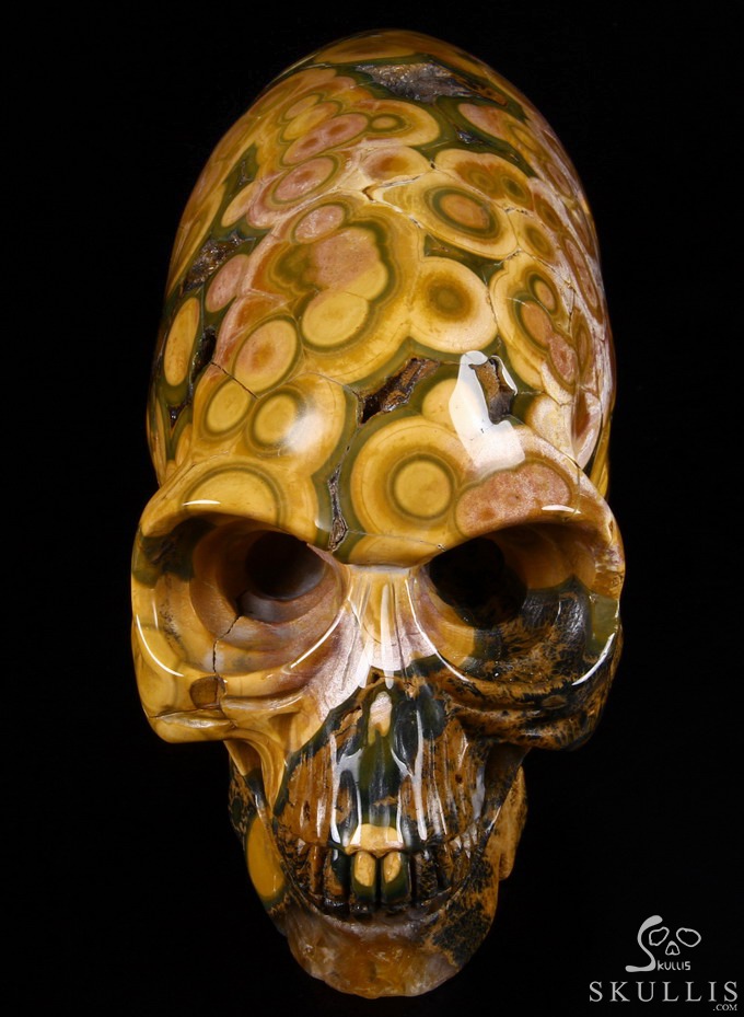 Stunning Giant 8.3" Ocean Jasper Carved Elongated Mayan Alien Crystal Skull, Reiki Healing Stone Statue Stunning Giant 8.3" Ocean Jasper Carved Elongated Mayan Alien Crystal Skull, Reiki Healing Stone Statue
