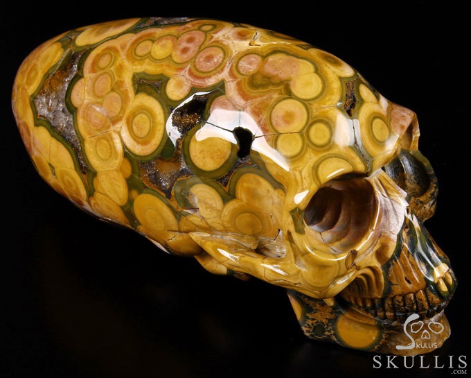 Stunning Giant 8.3" Ocean Jasper Carved Elongated Mayan Alien Crystal Skull, Reiki Healing Stone Statue Stunning Giant 8.3" Ocean Jasper Carved Elongated Mayan Alien Crystal Skull, Reiki Healing Stone Statue