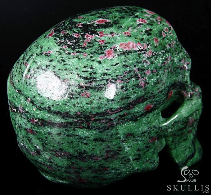 Lifesized 7.5" Ruby Zoisite Carved Crystal Skull, Super Realistic Lifesized 7.5" Ruby Zoisite Carved Crystal Skull, Super Realistic