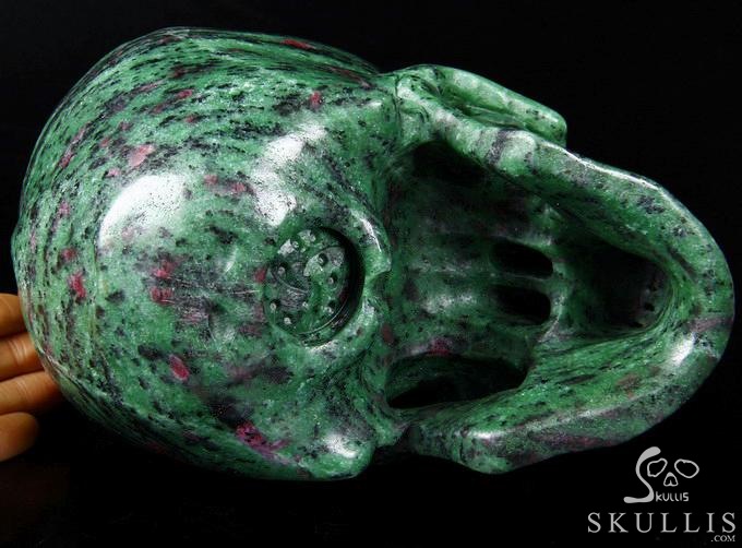 Lifesized 7.5" Ruby Zoisite Carved Crystal Skull, Super Realistic Lifesized 7.5" Ruby Zoisite Carved Crystal Skull, Super Realistic