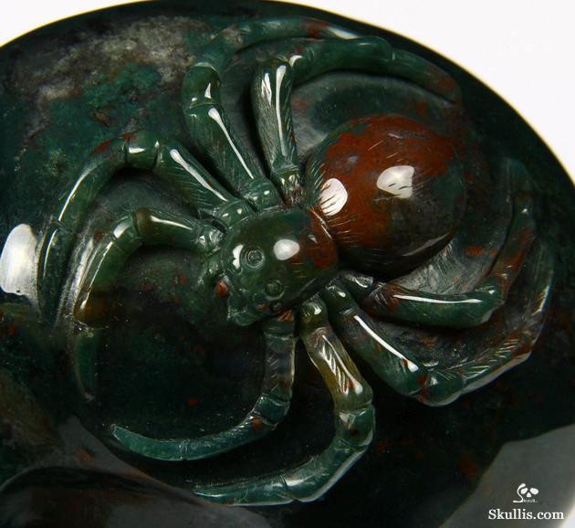 Dec 7, 2014 ACSAD (A Crystal Skull a Day) - Central Perspective - Bloodstone Carved Crystal Skull with Spider Sculpture Dec 7, 2014 ACSAD (A Crystal Skull a Day) - Central Perspective - Bloodstone Carved Crystal Skull with Spider Sculpture