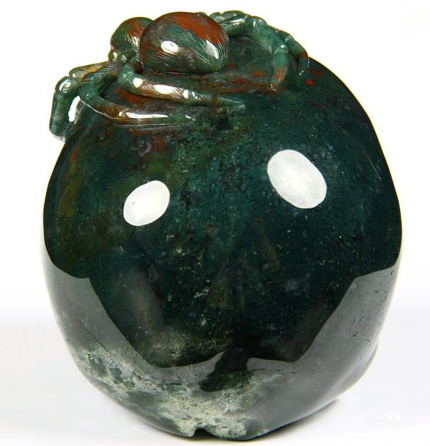Dec 7, 2014 ACSAD (A Crystal Skull a Day) - Central Perspective - Bloodstone Carved Crystal Skull with Spider Sculpture Dec 7, 2014 ACSAD (A Crystal Skull a Day) - Central Perspective - Bloodstone Carved Crystal Skull with Spider Sculpture