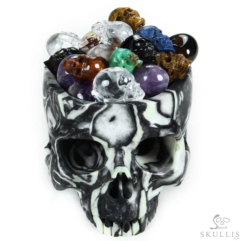 Huge 7.0" Sea Shell Marble Carved Crystal Skull Bowl Sculpture Huge 7.0" Sea Shell Marble Carved Crystal Skull Bowl Sculpture