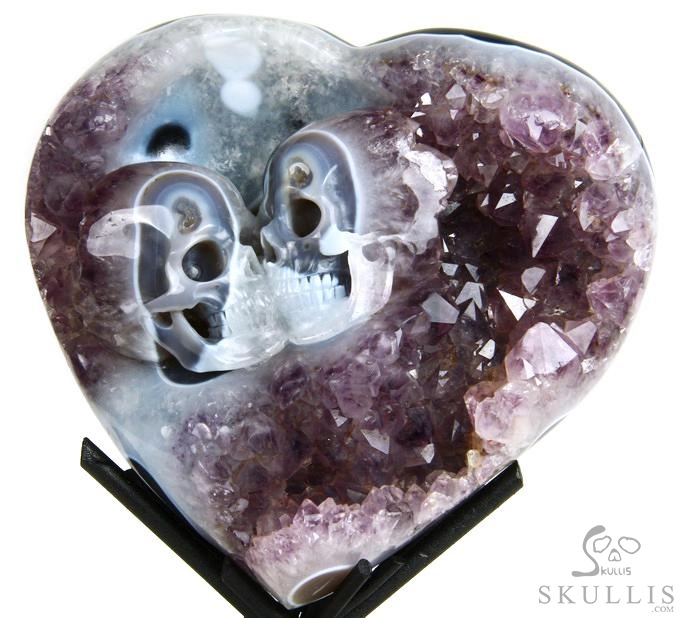Feb 14, 2014 ACSAD (A Crystal Skull a Day) - Be Mine Valentine - Amethyst Agate Geode Carved Crystal Skulls Heart Sculpture with Stand Feb 14, 2014 ACSAD (A Crystal Skull a Day) - Be Mine Valentine - Amethyst Agate Geode Carved Crystal Skulls Heart Sculpture with Stand
