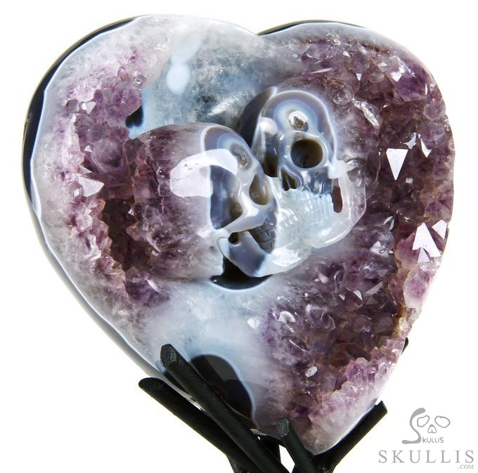 Feb 14, 2014 ACSAD (A Crystal Skull a Day) - Be Mine Valentine - Amethyst Agate Geode Carved Crystal Skulls Heart Sculpture with Stand Feb 14, 2014 ACSAD (A Crystal Skull a Day) - Be Mine Valentine - Amethyst Agate Geode Carved Crystal Skulls Heart Sculpture with Stand