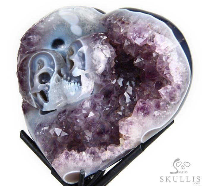 Feb 14, 2014 ACSAD (A Crystal Skull a Day) - Be Mine Valentine - Amethyst Agate Geode Carved Crystal Skulls Heart Sculpture with Stand Feb 14, 2014 ACSAD (A Crystal Skull a Day) - Be Mine Valentine - Amethyst Agate Geode Carved Crystal Skulls Heart Sculpture with Stand