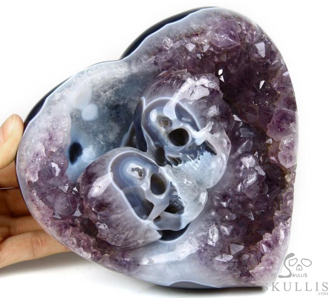 Feb 14, 2014 ACSAD (A Crystal Skull a Day) - Be Mine Valentine - Amethyst Agate Geode Carved Crystal Skulls Heart Sculpture with Stand Feb 14, 2014 ACSAD (A Crystal Skull a Day) - Be Mine Valentine - Amethyst Agate Geode Carved Crystal Skulls Heart Sculpture with Stand