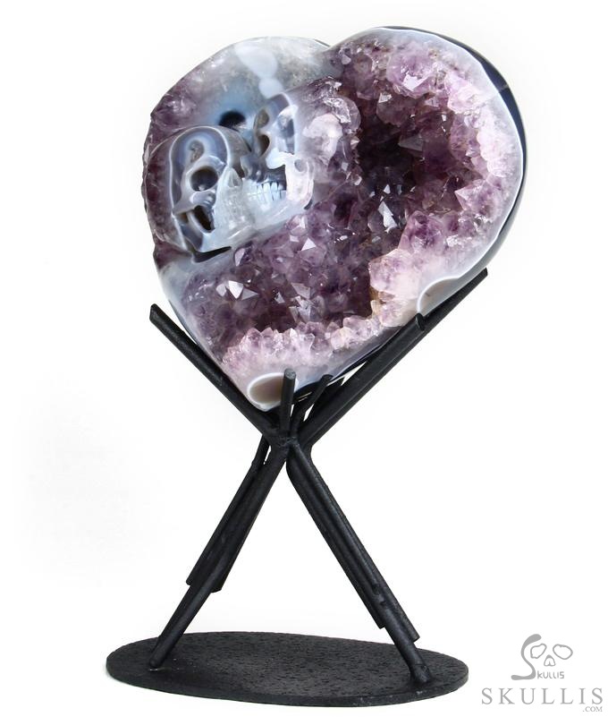 Feb 14, 2014 ACSAD (A Crystal Skull a Day) - Be Mine Valentine - Amethyst Agate Geode Carved Crystal Skulls Heart Sculpture with Stand Feb 14, 2014 ACSAD (A Crystal Skull a Day) - Be Mine Valentine - Amethyst Agate Geode Carved Crystal Skulls Heart Sculpture with Stand