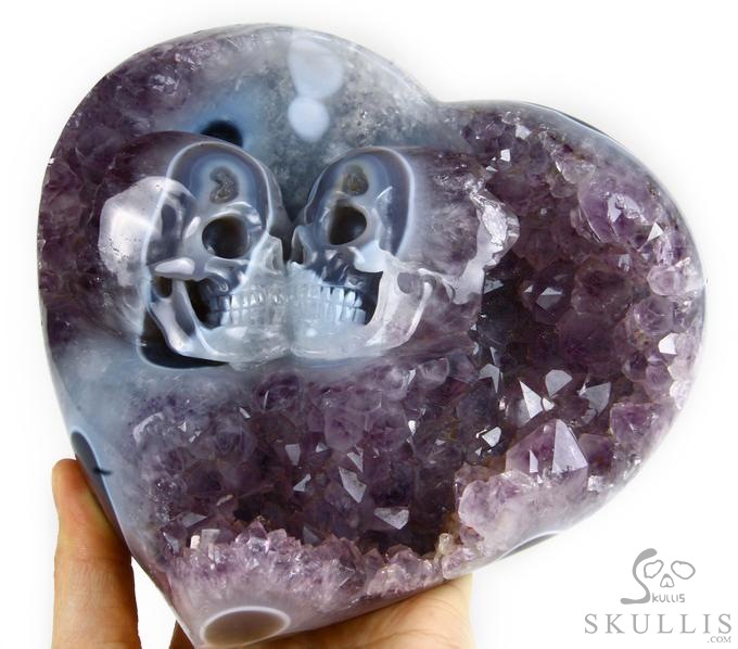 Feb 14, 2014 ACSAD (A Crystal Skull a Day) - Be Mine Valentine - Amethyst Agate Geode Carved Crystal Skulls Heart Sculpture with Stand Feb 14, 2014 ACSAD (A Crystal Skull a Day) - Be Mine Valentine - Amethyst Agate Geode Carved Crystal Skulls Heart Sculpture with Stand
