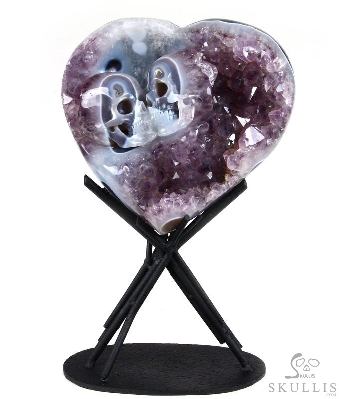 Feb 14, 2014 ACSAD (A Crystal Skull a Day) - Be Mine Valentine - Amethyst Agate Geode Carved Crystal Skulls Heart Sculpture with Stand Feb 14, 2014 ACSAD (A Crystal Skull a Day) - Be Mine Valentine - Amethyst Agate Geode Carved Crystal Skulls Heart Sculpture with Stand